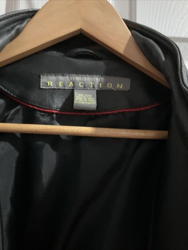 KENNETH COLE BLACK LABEL Classic LEATHER MOTORCYCLE JACKET Biker Coat Sz Men's L - Picture 6 of 7