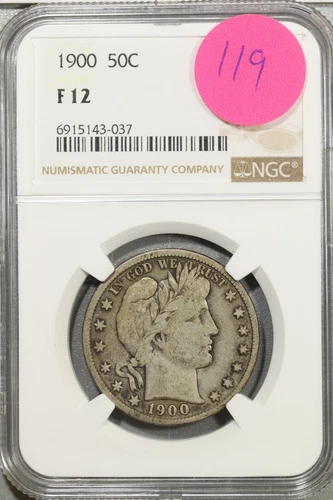 1900 Barber Half Dollar 50c NGC F 12 Fine #3-037