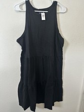 Gap Black Thick Strap Tiered Knee Length Dress Size XL Tall