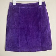 Global Identity Leather Purple Mini Skirt