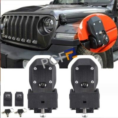 Engine hood latch kit For Jeep Wrangler JK aluminum alloy w/ Keyed anti-theft