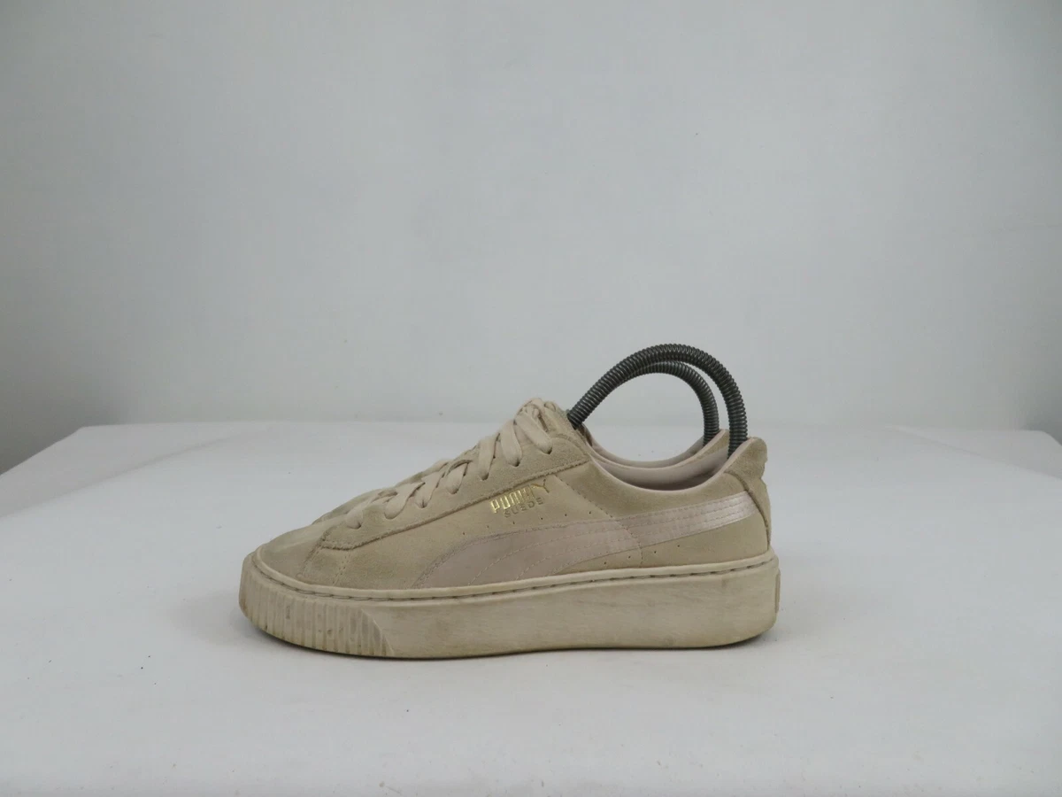 Puma Suede Platform Satin 365828 02 Beige Running Shoes Lace Up