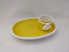 Nautical Chip and Dip Crudite Party Serving Dish, 12"x8.5", Japan 1975