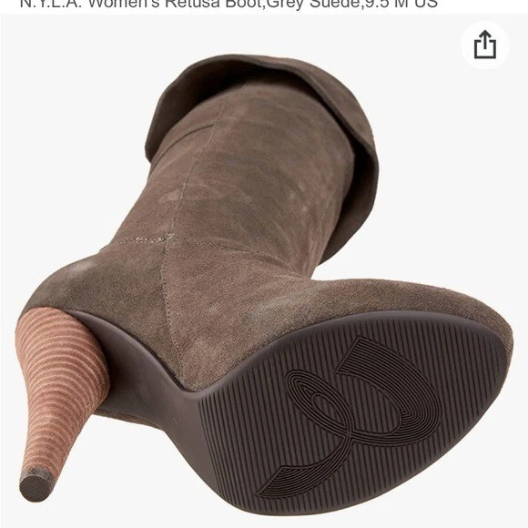 Nuevo n.y.l.a. Botas hasta la rodilla marrón Retusa 9 Foto 3 de 4