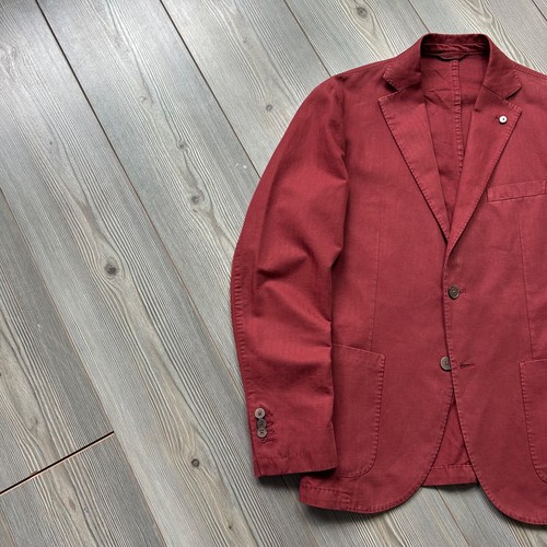LBM 1911 Wine Red Linen + Cotton Blazer Jacket 50R - Picture 6 of 14