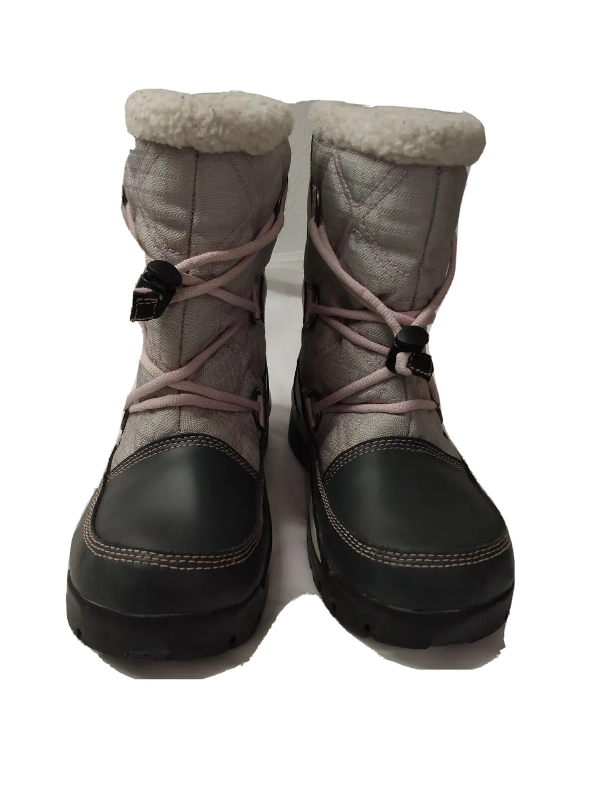 Sorel Girls SZ 3 Snow Boots Gray Pink 