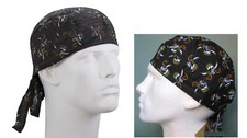 Pirate Skull Swords Eye Patch Biker DO RAG FITTED TIED BANDANA Head Cap DOO Du