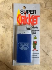 Vintage 1970s Super Cricket By Gillette Disposable Lighter Raleigh- Sealed/New!