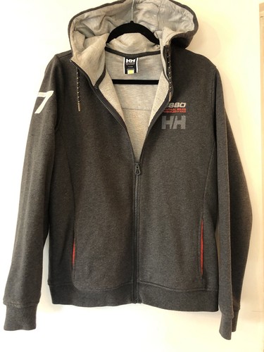 HELLY HANSEN HH Mens Full Zip Hoodie UK Medium P2P 22” Grey Transatlantic Race - Picture 5 of 16