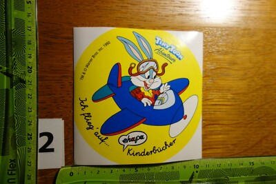 Alter Aufkleber Kinderbücher EHAPA TM Warner Bros. 1990 TINY TOON Abenteuer (B)