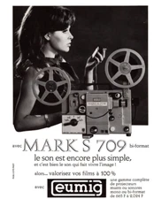 1968 EUMIG MARKS 709 FILM PROJECTOR PRINT AD, VTG ELECTRONICS PRINT AD