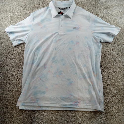 Travis Mathew Shirt Mens XL White Tie Dye All Tied Up 1MAA001 Unstructured Golf