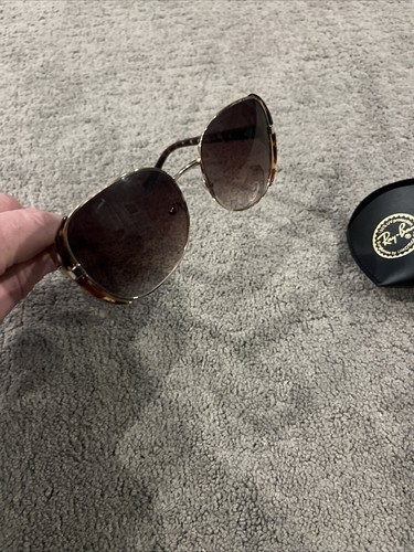 Women’s Ray Ban Sunglasses Brown Frames And Lenses Black Case - Picture 3 of 8