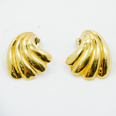  18 Karat Gelbgold Halbschalen Ohrringe 6,9 Gramm
