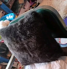 faux fur Dark Brown decorative throw pillow sofa Bed Fluffy 