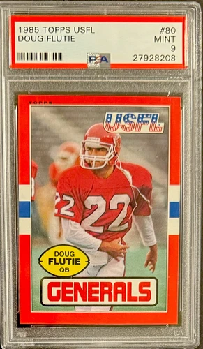 1985 Topps USFL #80 Doug Flutie ROOKIE RC PSA 9 Graded Football Card Generals
