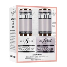 Cre8tion Soak Off Gel Polish & Matching Nail Lacquer - #111 Cotton Candy