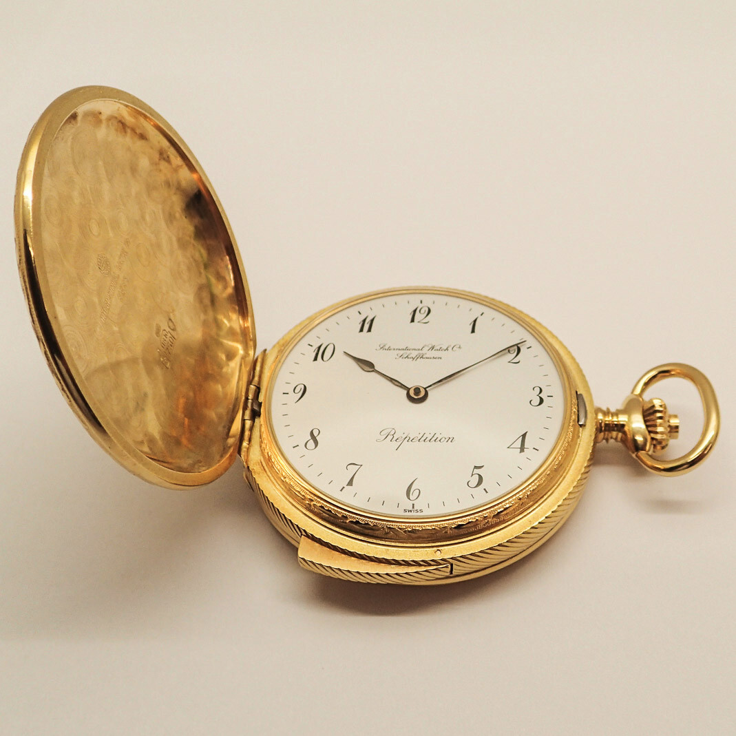 IWC SAVONETTE TASCHENUHR REPETITION 49mm 125g UHR GOLD 18K