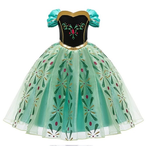 Custome Girls Frozen Elsa Anna Dress For Girl's Wedding Cosplay Party Birthday - Picture 3 of 3