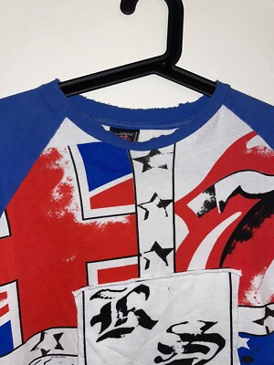 y2k“Rolling Stones reprint”boro t-shirt Vintage Y2K Rolling Stones Withstand T Shirt Black Impact
