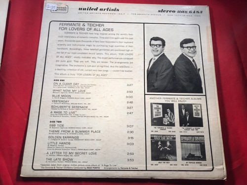 G-35 FERRANTE & TEICHER For Lovers Of All Ages - UAS 6483 - RECORD - EASY LISTEN - Picture 5 of 5