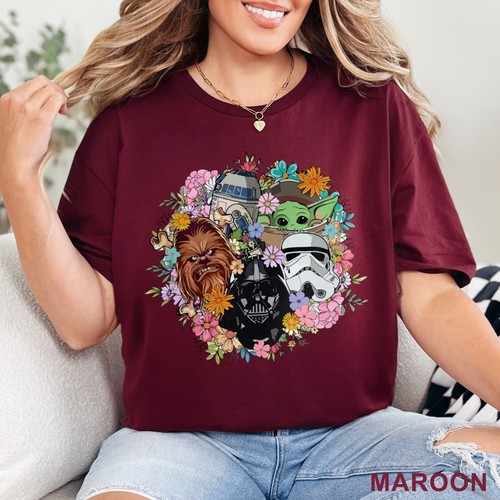 Disney Floral Star Wars Shirt, Mandalorian Shirt, Grogu Shirt, 202693 - 第 12/24 張圖片