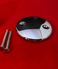 Polished Chrome Two-Hole Overflow Faceplate, Replacement Bath Drain
