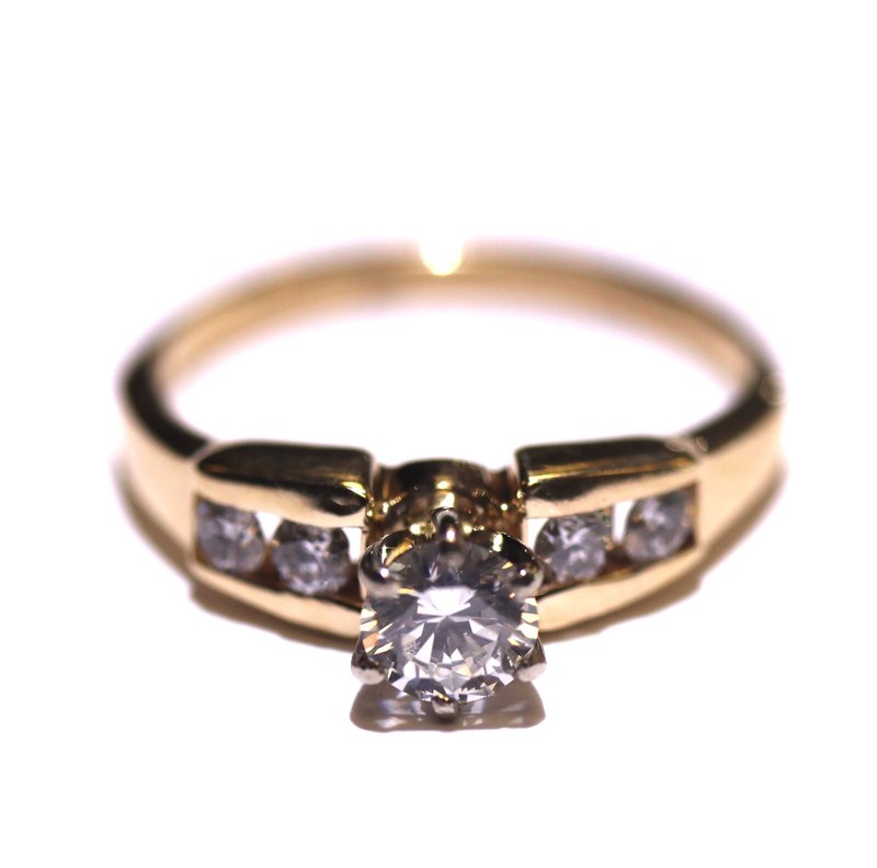 GIA certified 14k yellow gold .71ct round diamond engagement ring 3.1g 8
