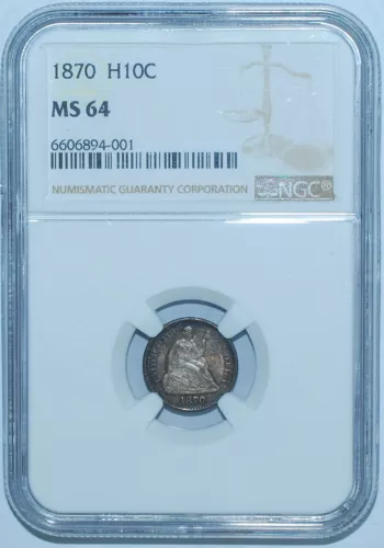 1870 NGC MS64 Liberty Seated Half Dime