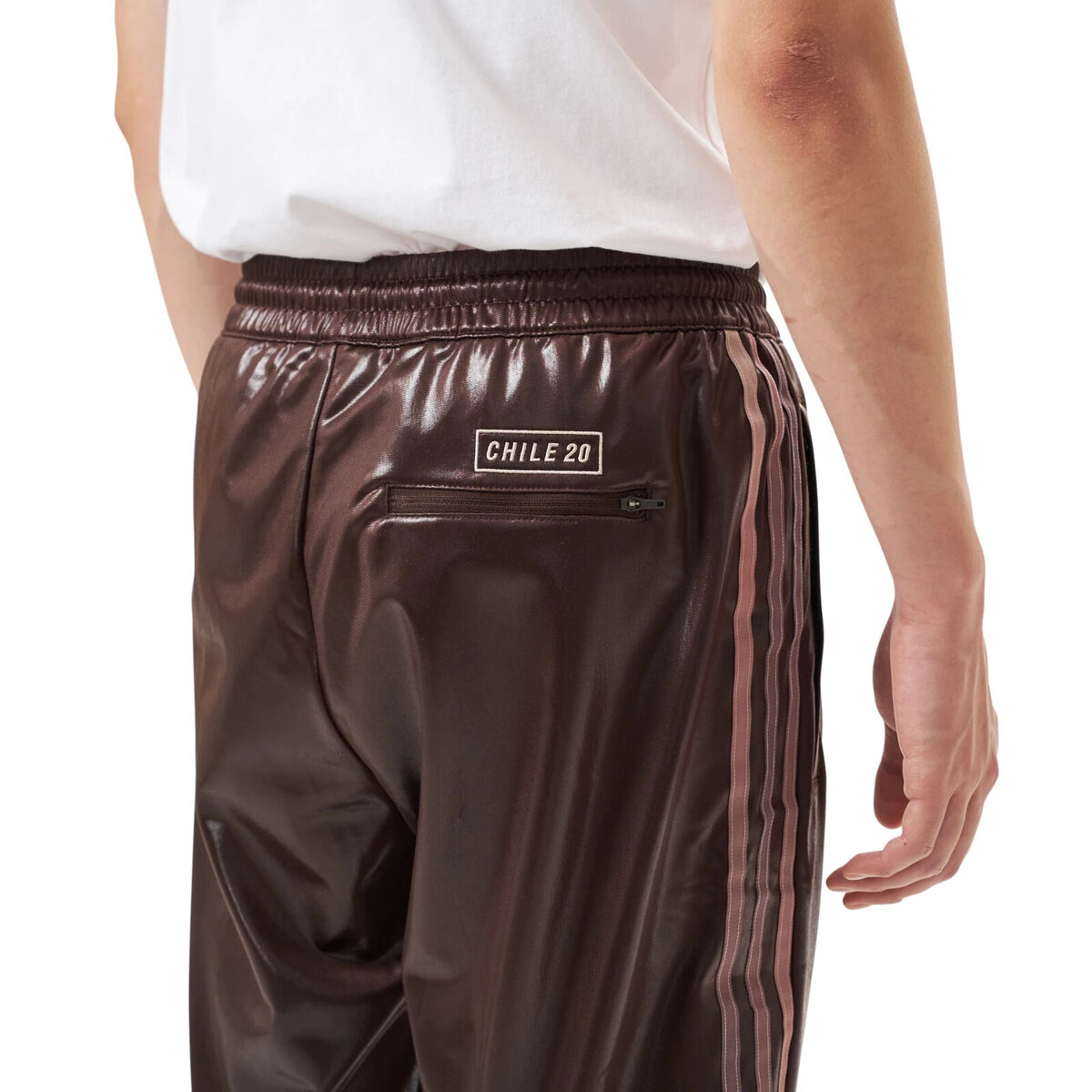 Men Adidas Chile20 Wetlook Tracksuit Pants Dark Brown Shiny Men Adidas Chile20 Wetlook Tracksuit Pants Dark Brown Shiny