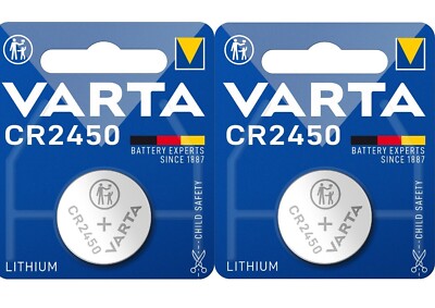 2x Varta CR2450 Batterie Knopfzelle neueste Produktion aus 2026 ++ im Blister ++