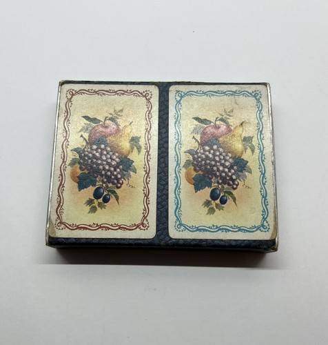Vintage Playing Cards Double Pack Carlyle Red & Blue Fruit Art Assorted Games - Picture 2 of 7