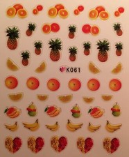 Nail Art 3D Decal Stickers Fruit Pineapple Banana Orange K061