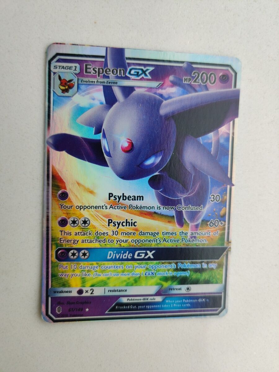 Pokemon Card Espeon GX Ultra Rare HP 200 61/149 2017 Stage 1 Pokemon Card Espeon GX Ultra Rare HP 200 61/149 2017 Stage 1