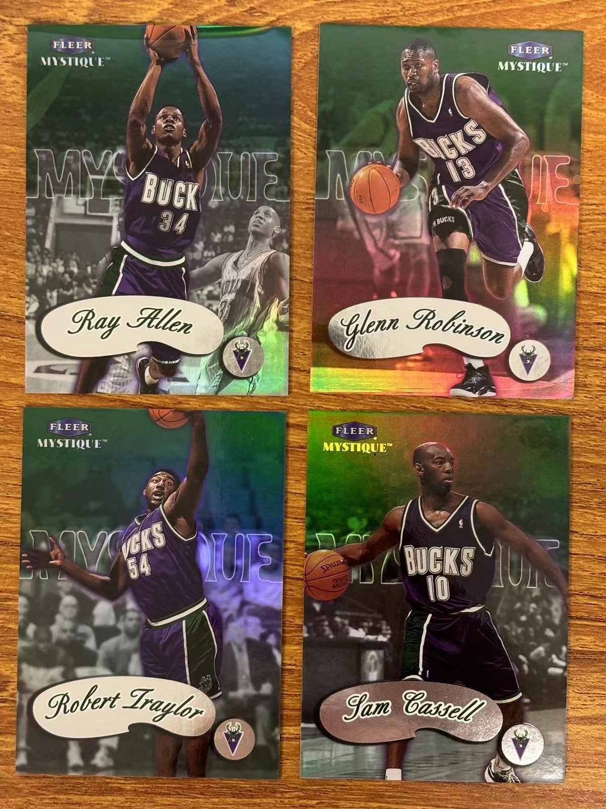 1999-00 Fleer Mystique Ray Allen Glenn Robinson Milwaukee Bucks Lot of 4 TL2