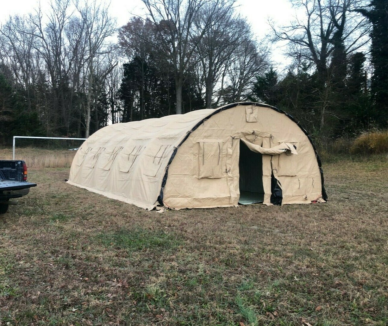 ALASKA STRUCTURES MILITARY TENT FABRIC BUILDING 32.5’ x 20' x 10' H
