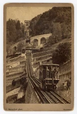 PHOTO CABINETt album card, funicular by Marmillod in Montreux