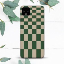 Funda Verde Beige Elastizada a Cuadros para Google Pixel 2 3a 4 4a 5 6 7 8 XL