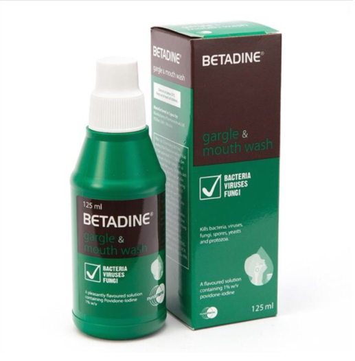 125ml Betadine Gargle & Mouth Wash For Mouth Ulcer & Sore Throat