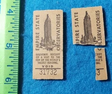 Early LOW NUMBER 31732 - 1930s Empire State Building Observatories Ticket Stub 