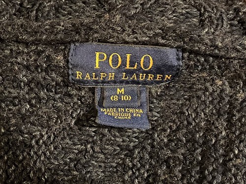 Polo Ralph Lauren Shawl Collar Cable Knit Cardigan Sweater Girl’s M 8-10 Blue - Picture 5 of 15