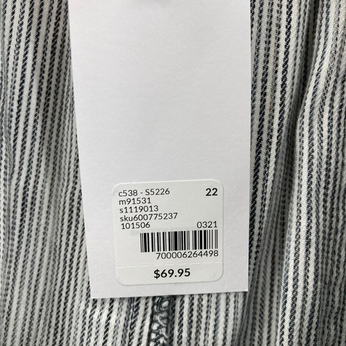 Lane Bryant Pull On Wide Leg Linen Blend Pants Women's Plus 22 Gray Striped NWT - Picture 5 of 13
