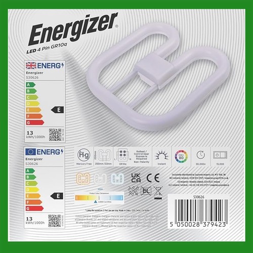 1x 13W =28W Replacement LED GR10q 4 pin 4000K 2D Light Bulb Double D Cool White - Picture 2 of 8
