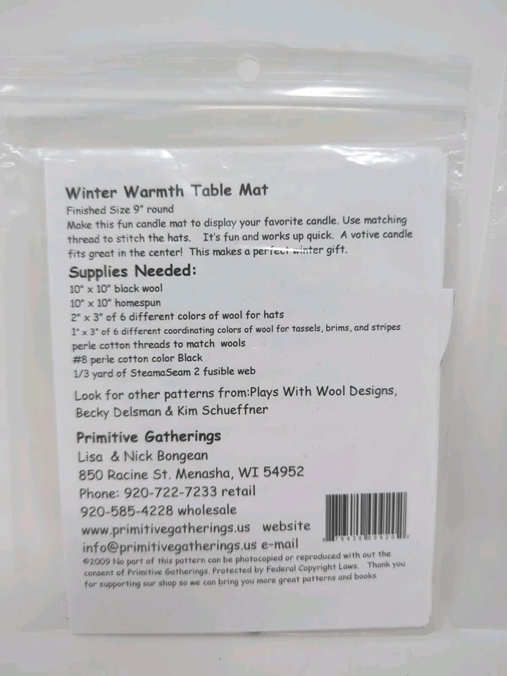 2 Primitive Gatherings Table Mat Patterns Winter Warmth, Tulip Basket - Image 3 of 4