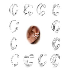 12Pcs Ear Cuff Earrings for Women Non Piercing 14K Gold Plated Ear Cuffs Non Pie