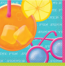 Tropical Beach Party Napkins 16 ct Pool Luau Summer Cocktail Tableware