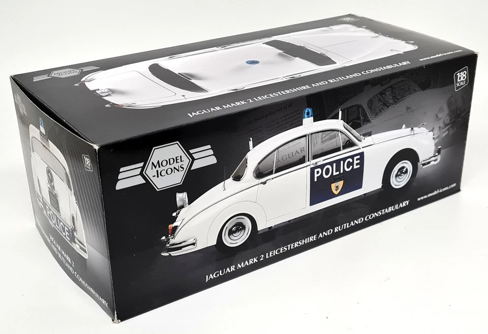 Model Icons 1/18 Jaguar Mk2 Leicestershire Rutland Police Diecast Model Car - Image 2 of 4