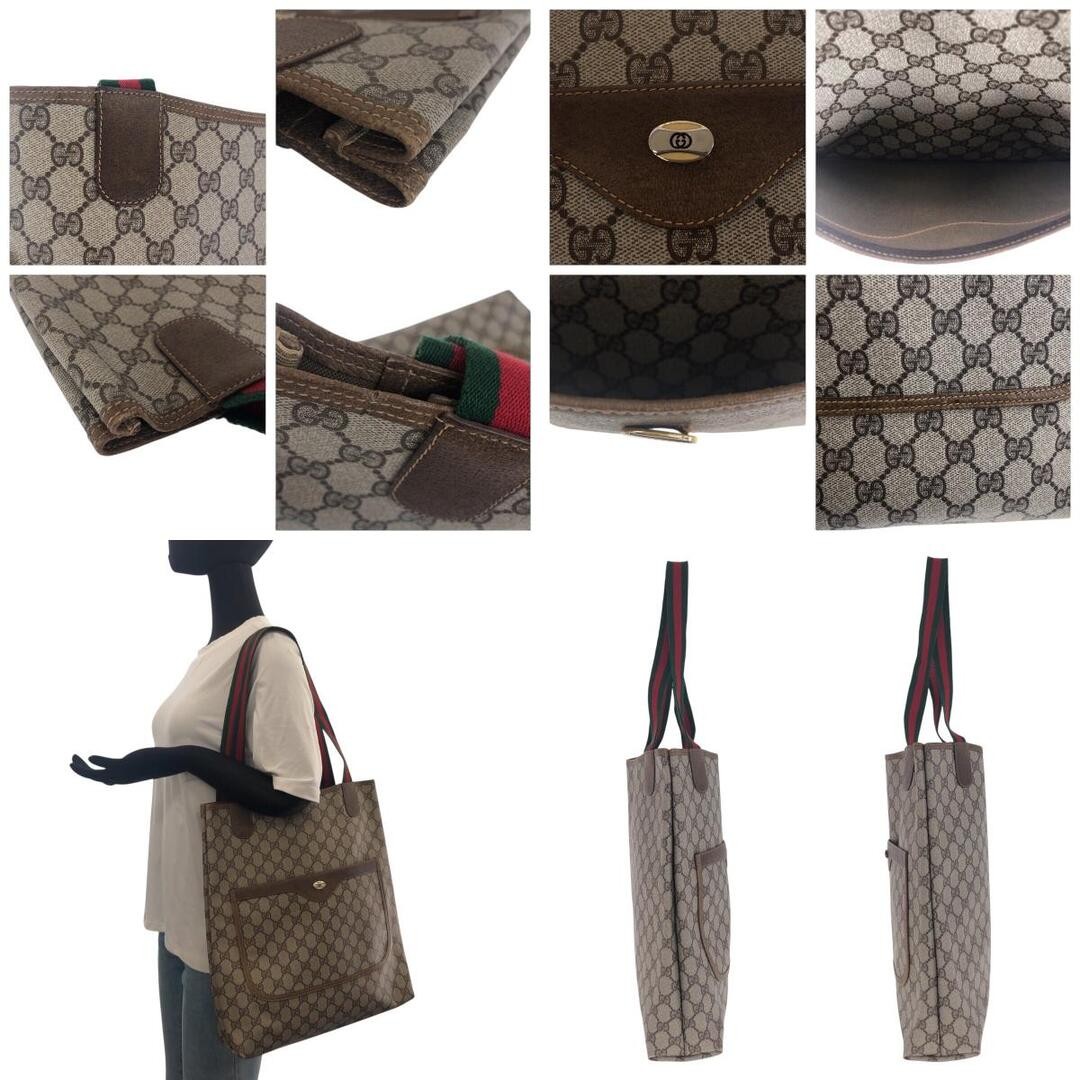 Gucci Vintage Sherry Line Beige Brown GG Supreme Tote Bag Used thumbnail 3
