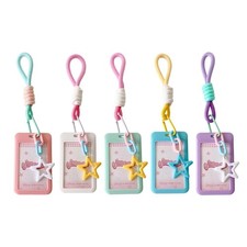 Leather Photocard Holder,3Inch Sleeve Pendant Keychain Badge Holder