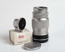 Leitz Leica Elmar 90mm f4 LTM Lens + Leitz  90mm Viewfinder. Clean + Mark Free.